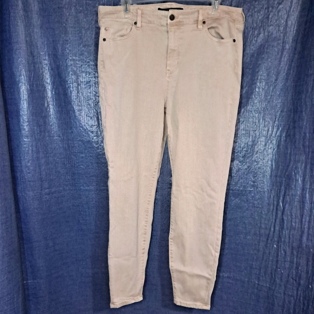 Liverpool Los Angeles Ankle Skinny Stretch Jeans Women's 16 Cream Hi-Rise 5-Pkt.
